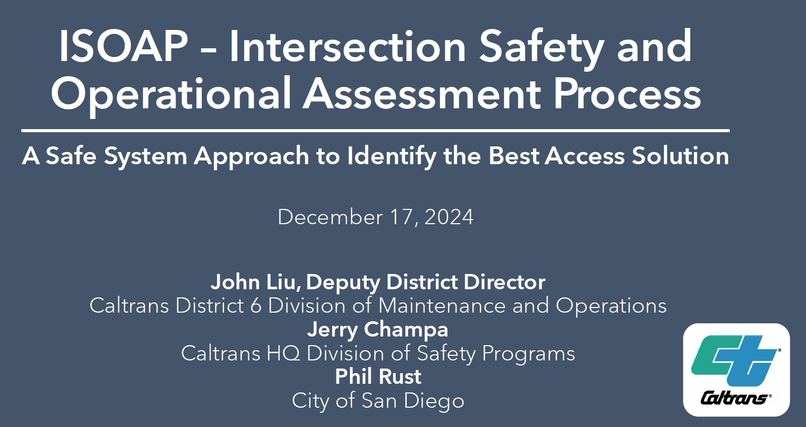 Operations Assessment Process Video: Intersection Safety and Operational Assessment Process Webinar ...